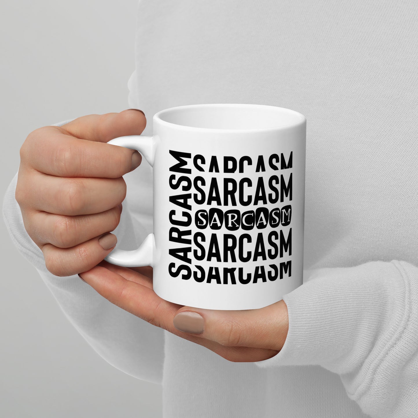 The Sarcasm On Repeat White Ceramic Coffee Mug