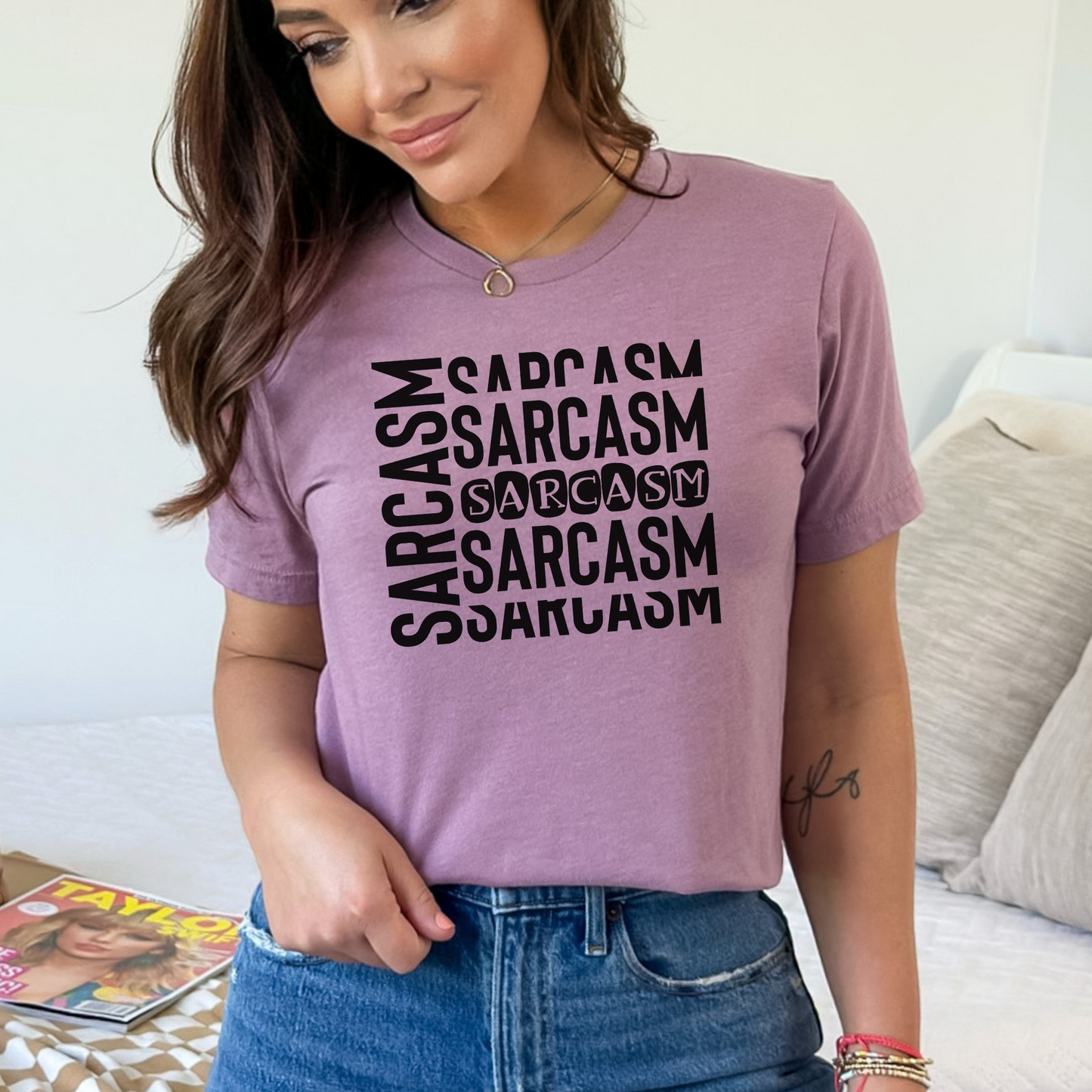 Sarcasm on Repeat Crewneck TShirt