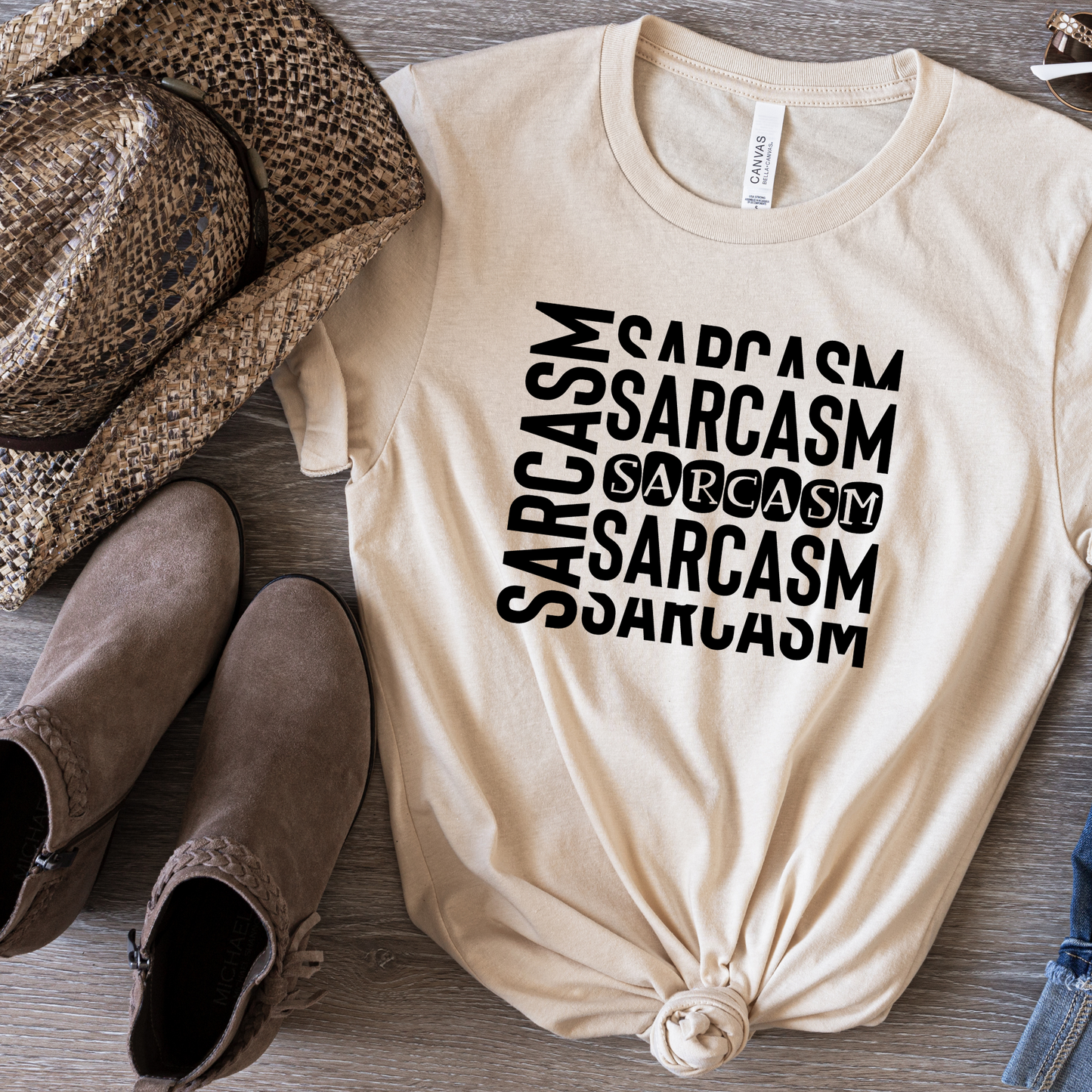 Sarcasm on Repeat Crewneck TShirt