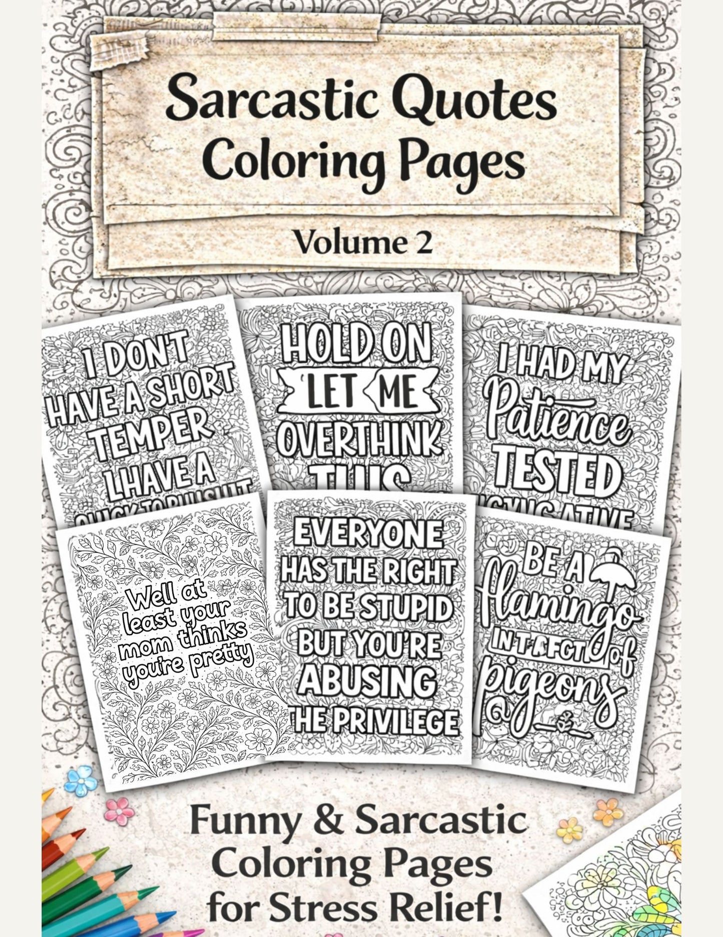 sarcastic quotes coloring pages volume 2 printable bold funny adult coloring pages quote designs.