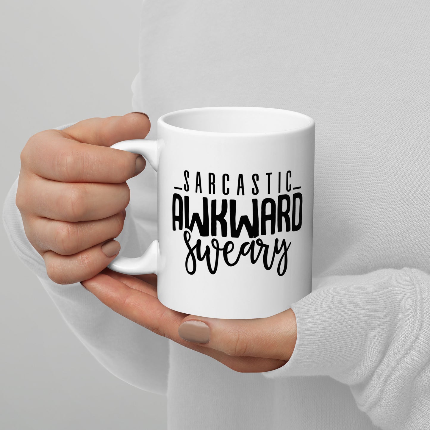 Awkward, Sarcastic, Sweary White Ceramic Coffee Mug