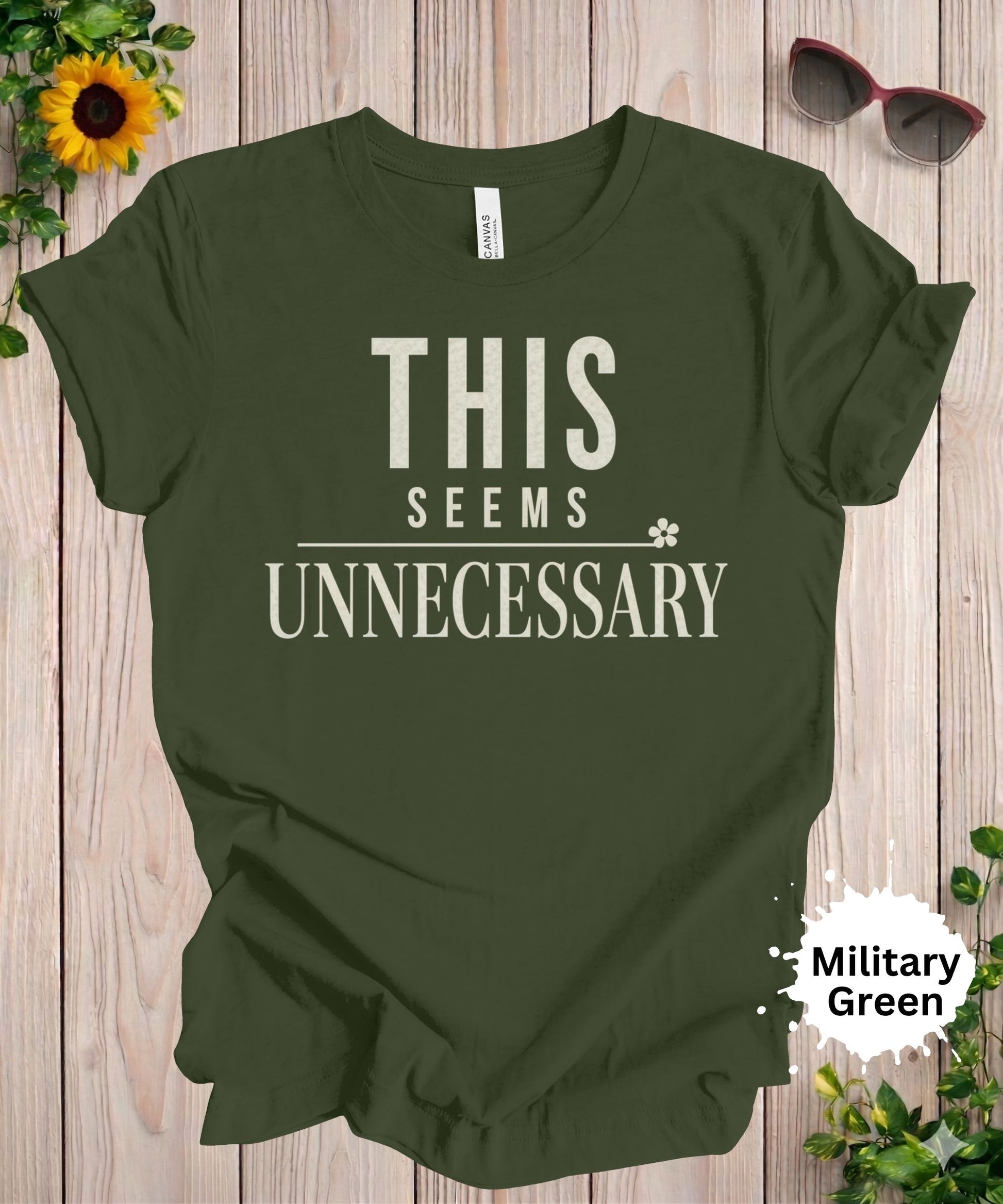this seems unnecessary sarcastic minimalist graphic tee for women introvert humor shirt