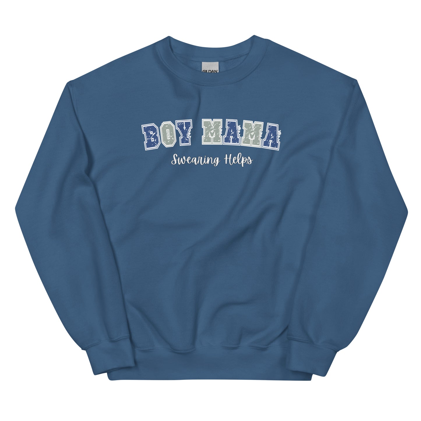 Boy Mama, Swearing Helps Pullover Crewneck Sweatshirt