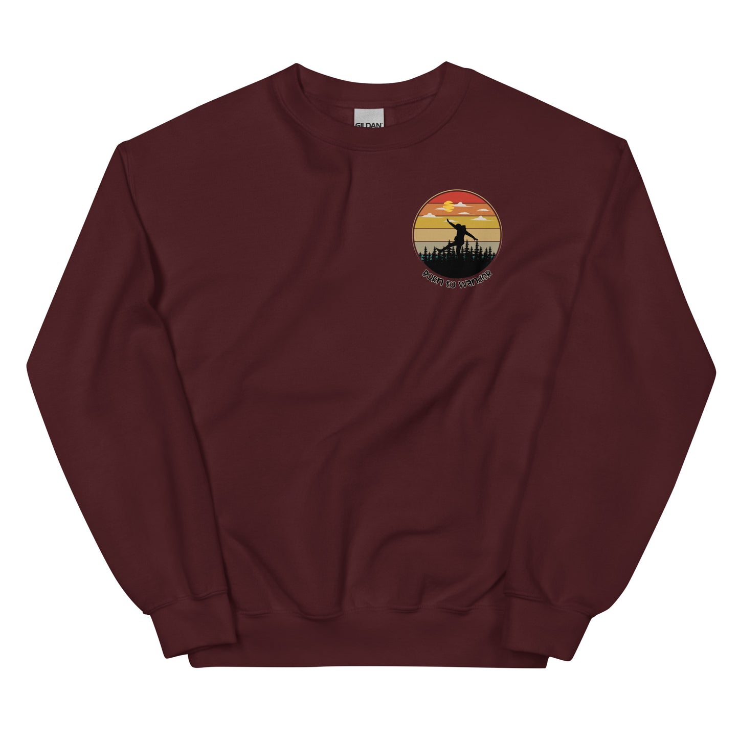 Born to Wander, Pullover Crewneck Sweatshirt