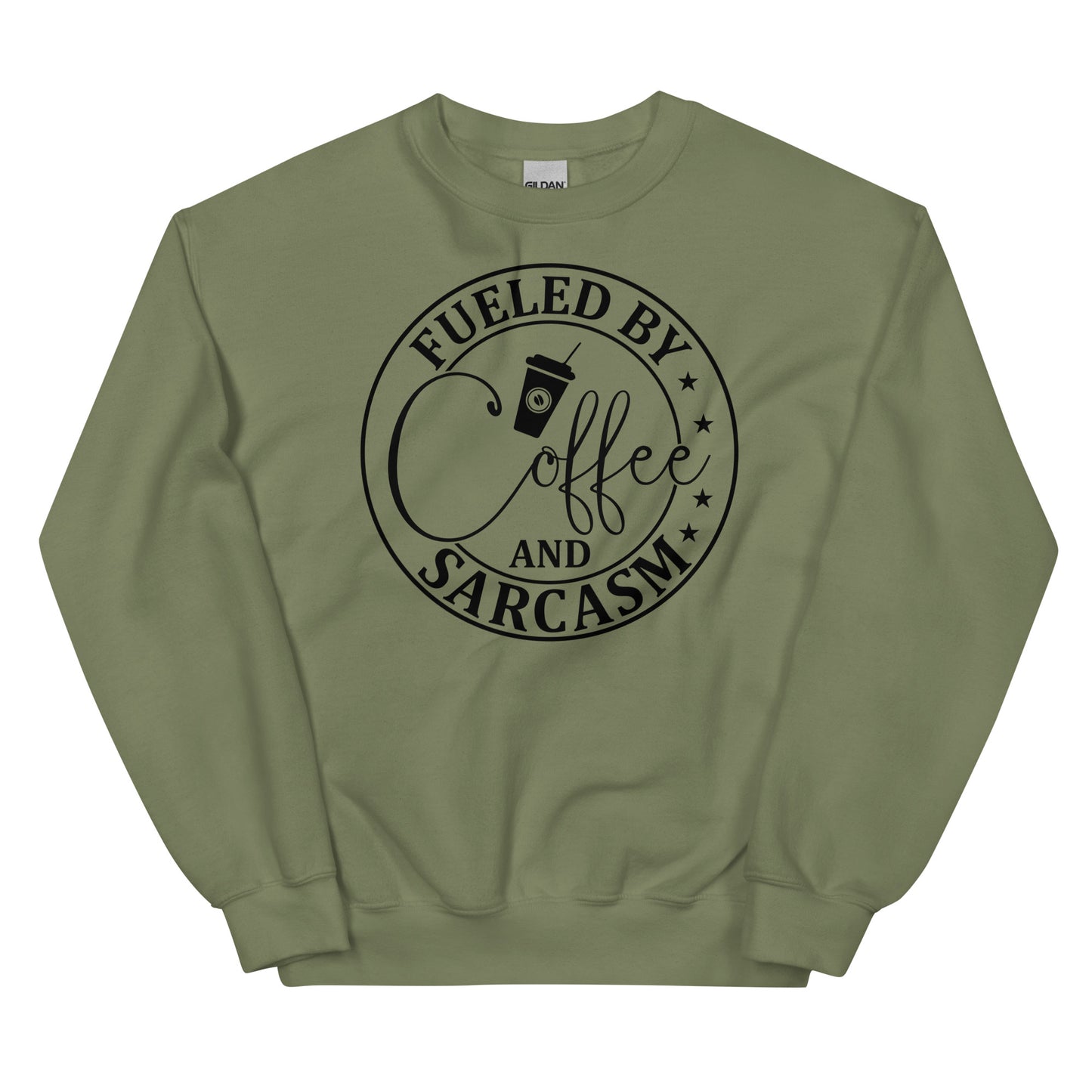 Fueled By Coffee and Sarcasm Pullover Crewneck Sweatshirt