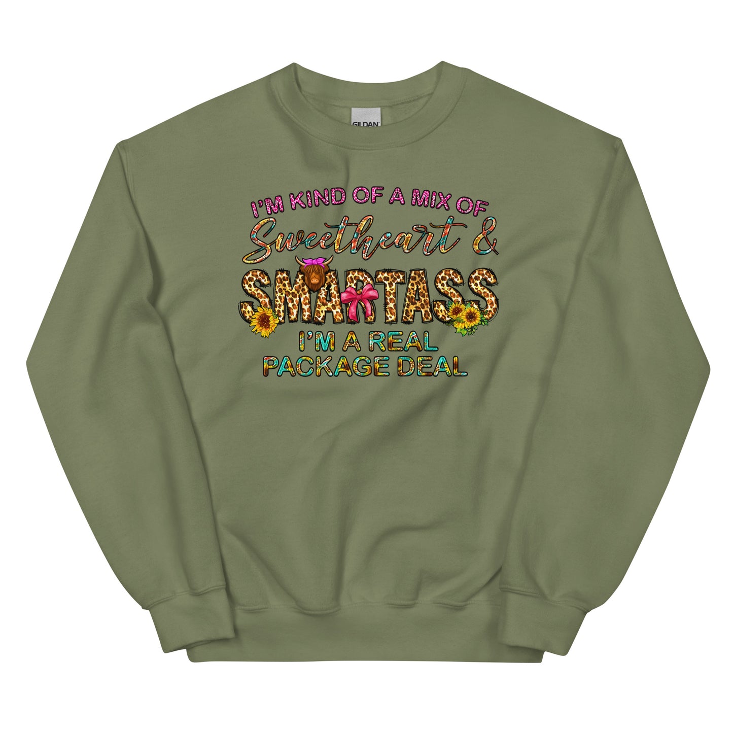 I'm A Mixture of Sweetheart & Smartass Crewneck Pullover Sweatshirt