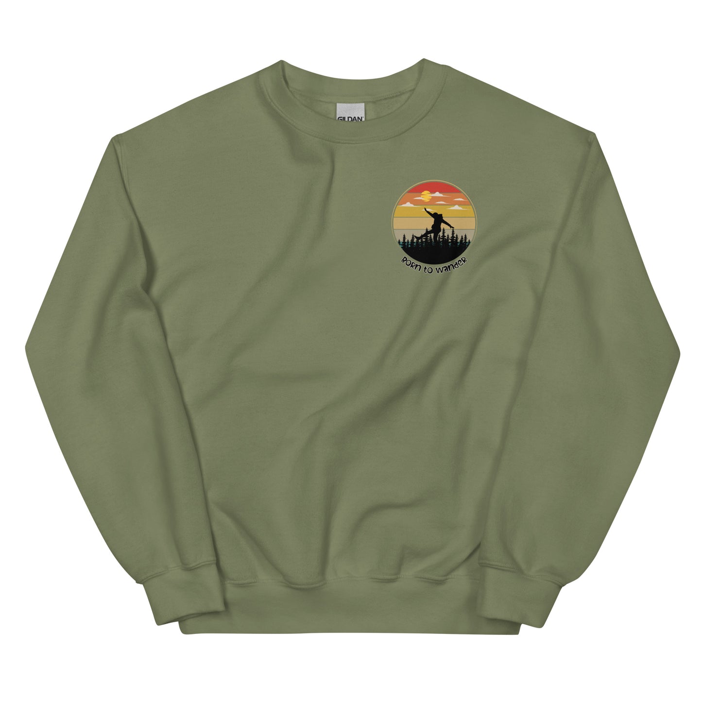 Born to Wander, Pullover Crewneck Sweatshirt