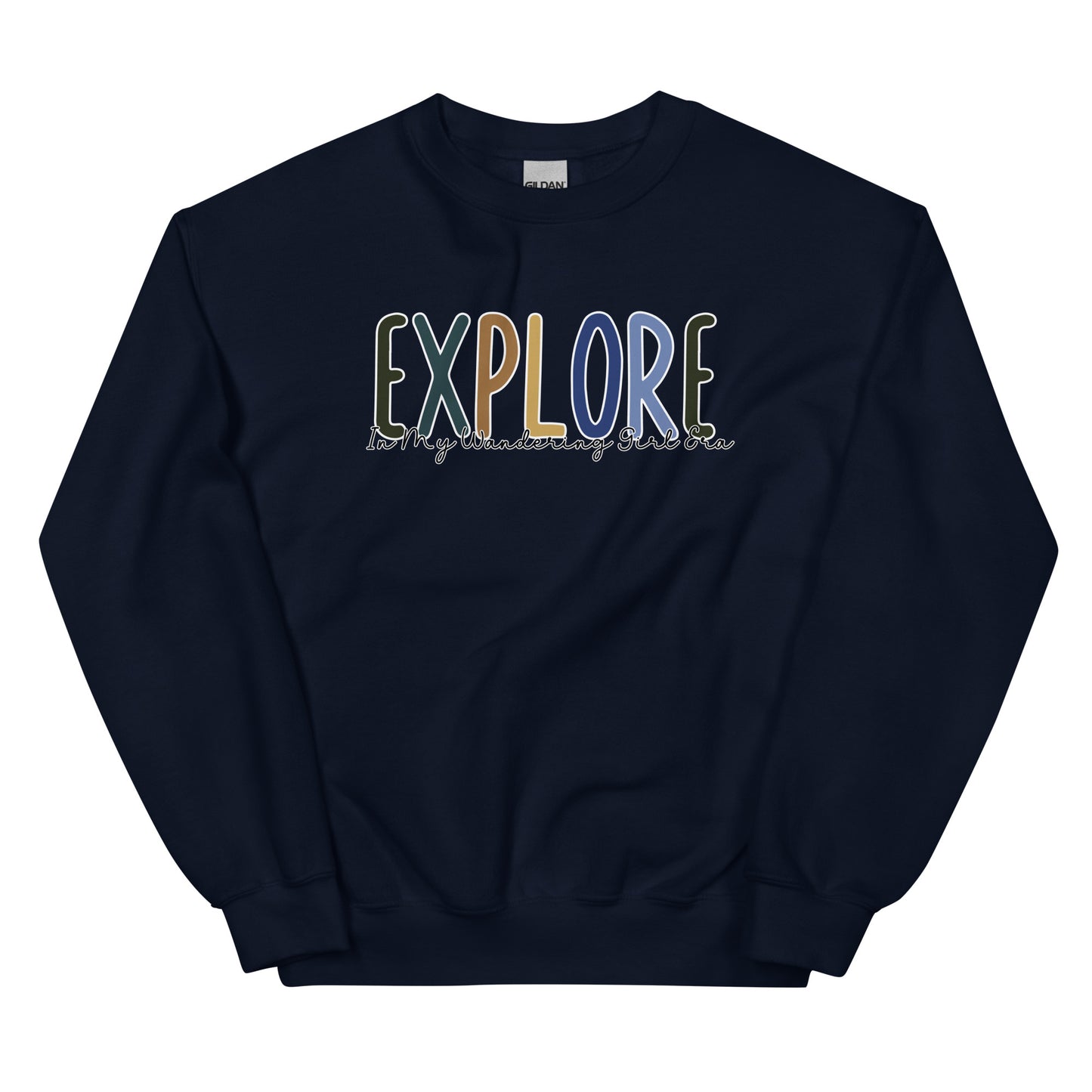 Explore, In My Wandering Girl Era, Pullover Crewneck Sweatshirt