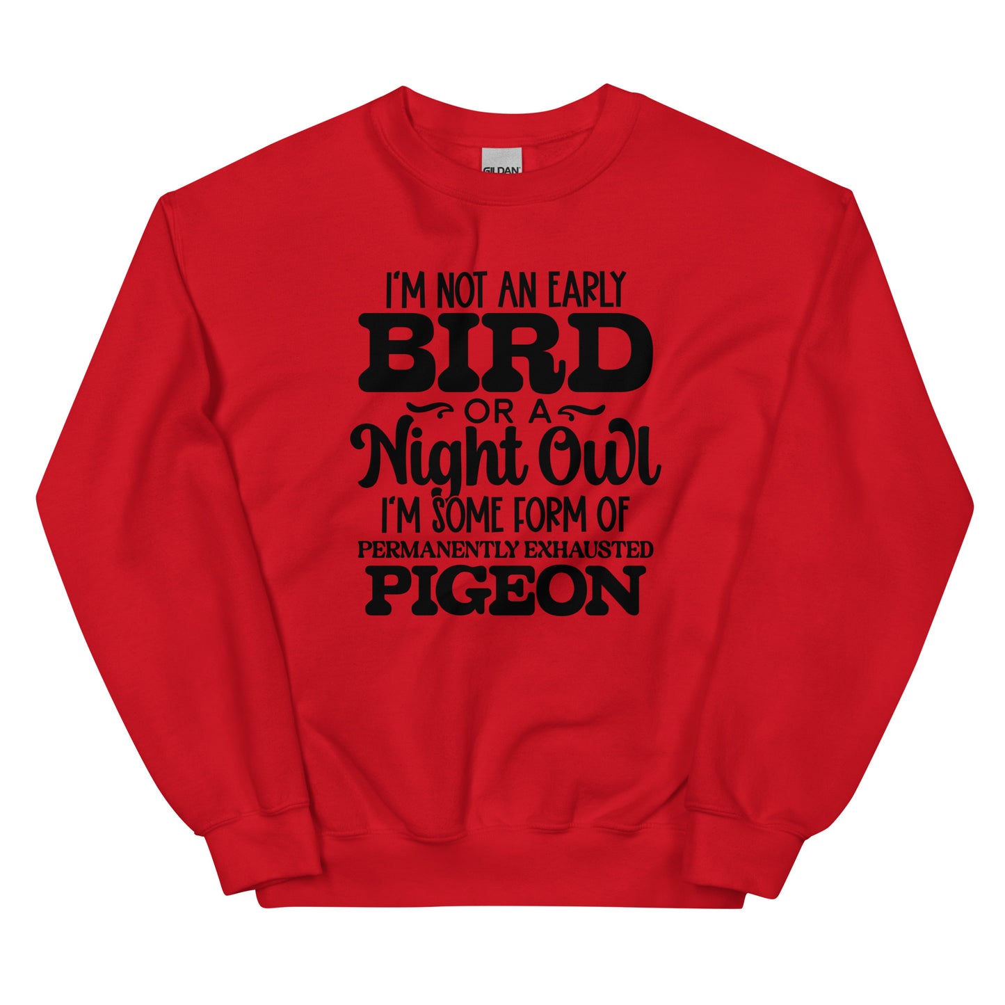 Casual Comfort: Permanently Exhausted Pigeon Crewneck