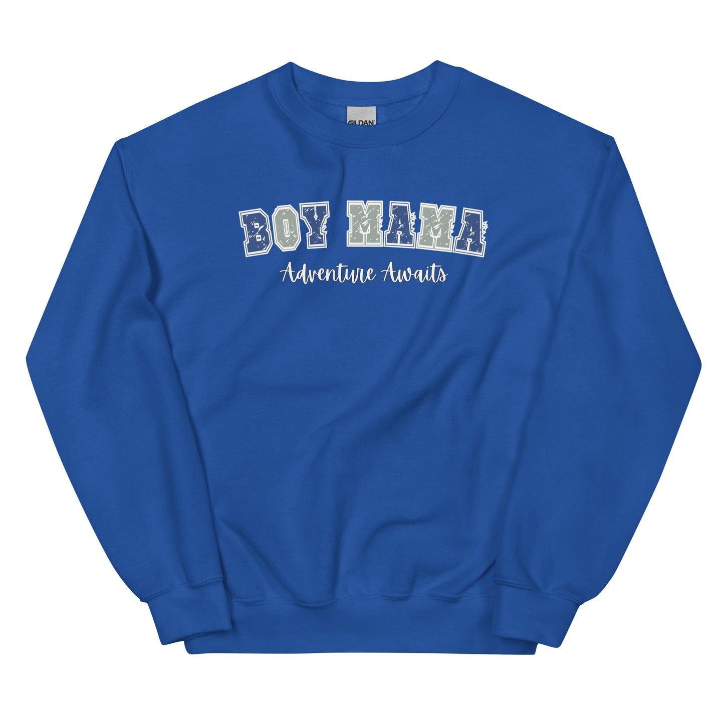 Boy Mama, Adventure Awaits Pullover Crewneck Sweatshirt