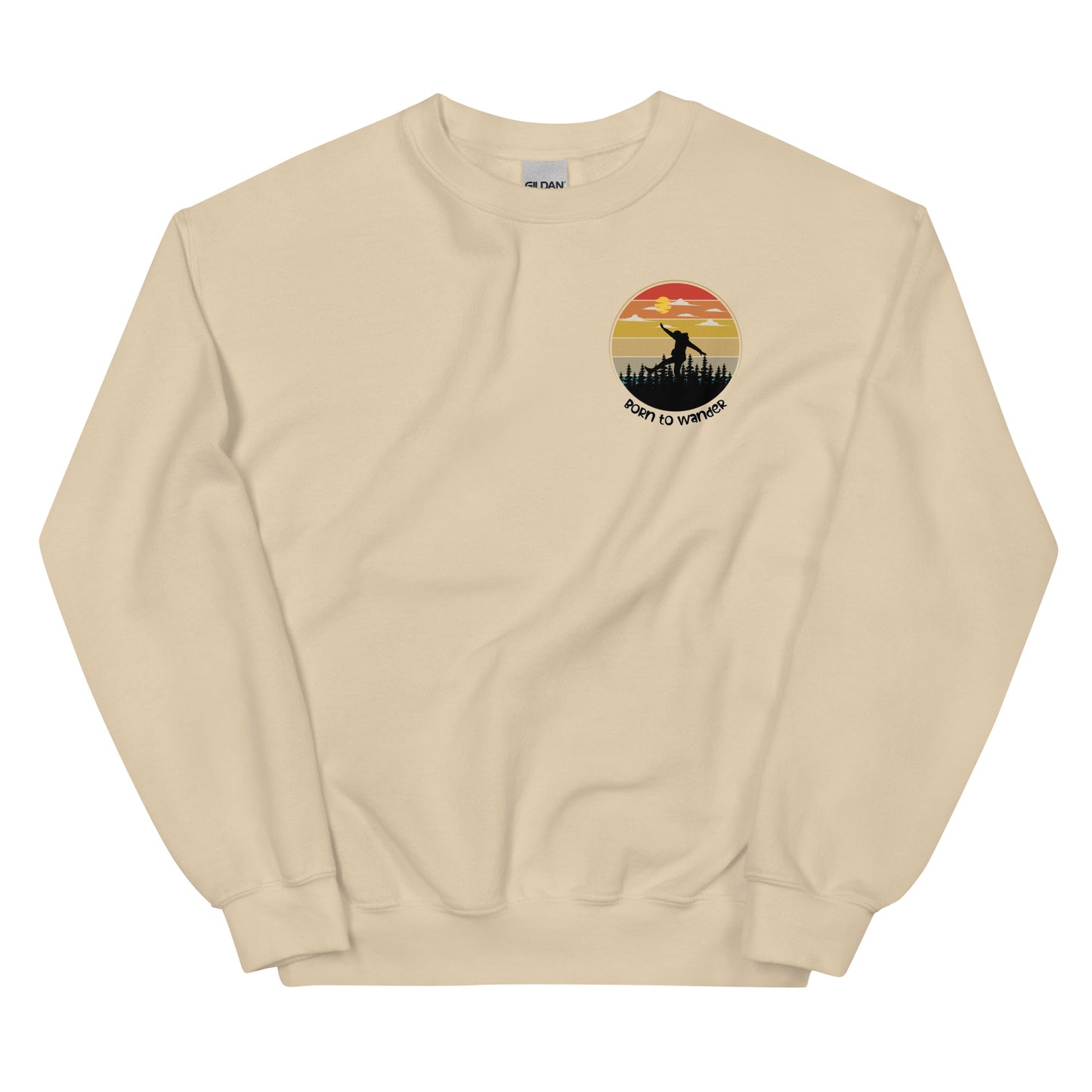 Born to Wander, Pullover Crewneck Sweatshirt