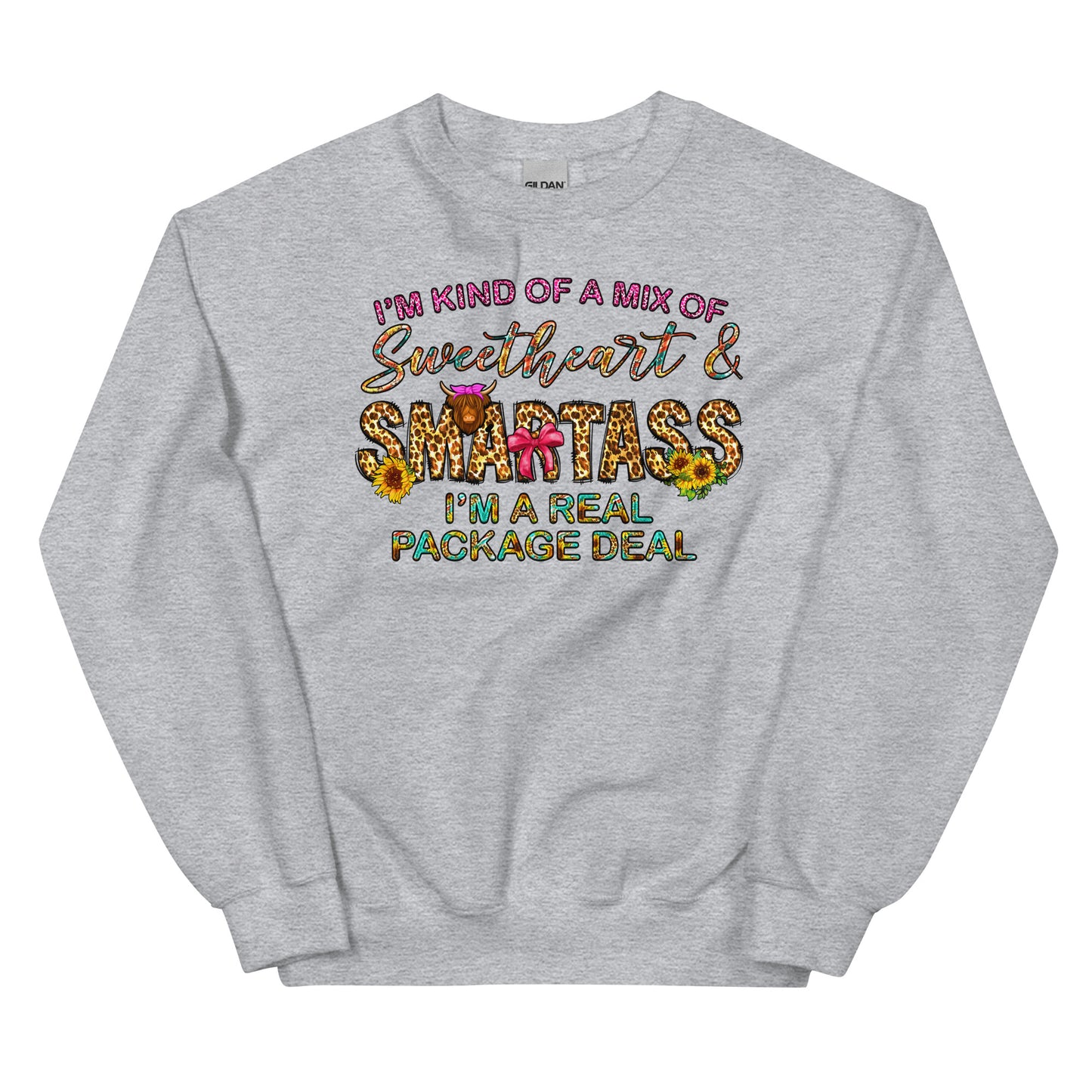 I'm A Mixture of Sweetheart & Smartass Crewneck Pullover Sweatshirt