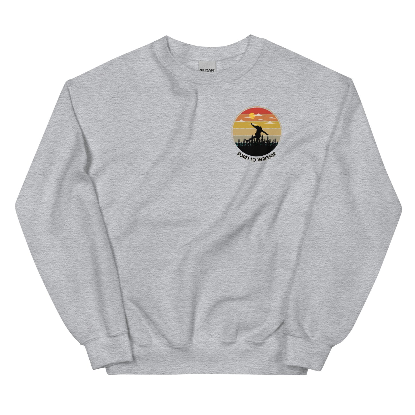 Born to Wander, Pullover Crewneck Sweatshirt