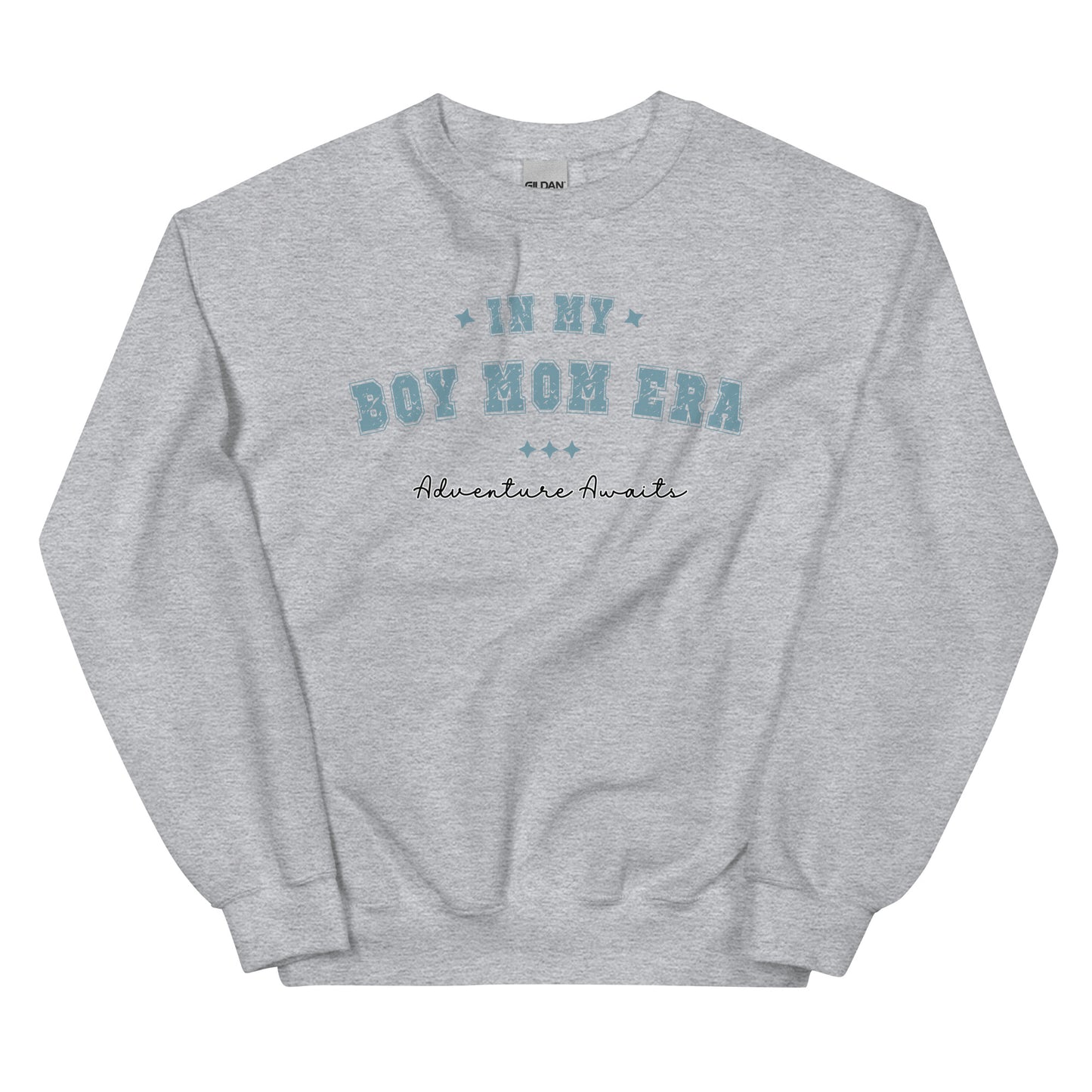 Boy Mom Era, Adventure Awaits Pullover Crewneck Sweatshirt