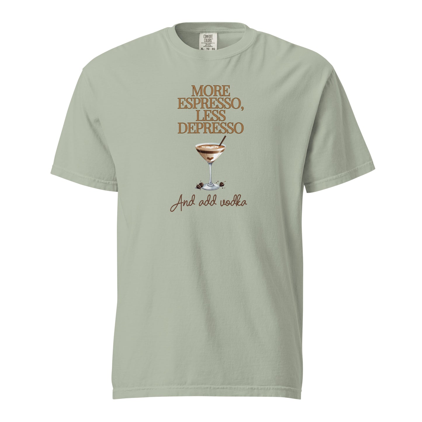 More Espresso Less Depresso Comfort Colors Crewneck Tshirt