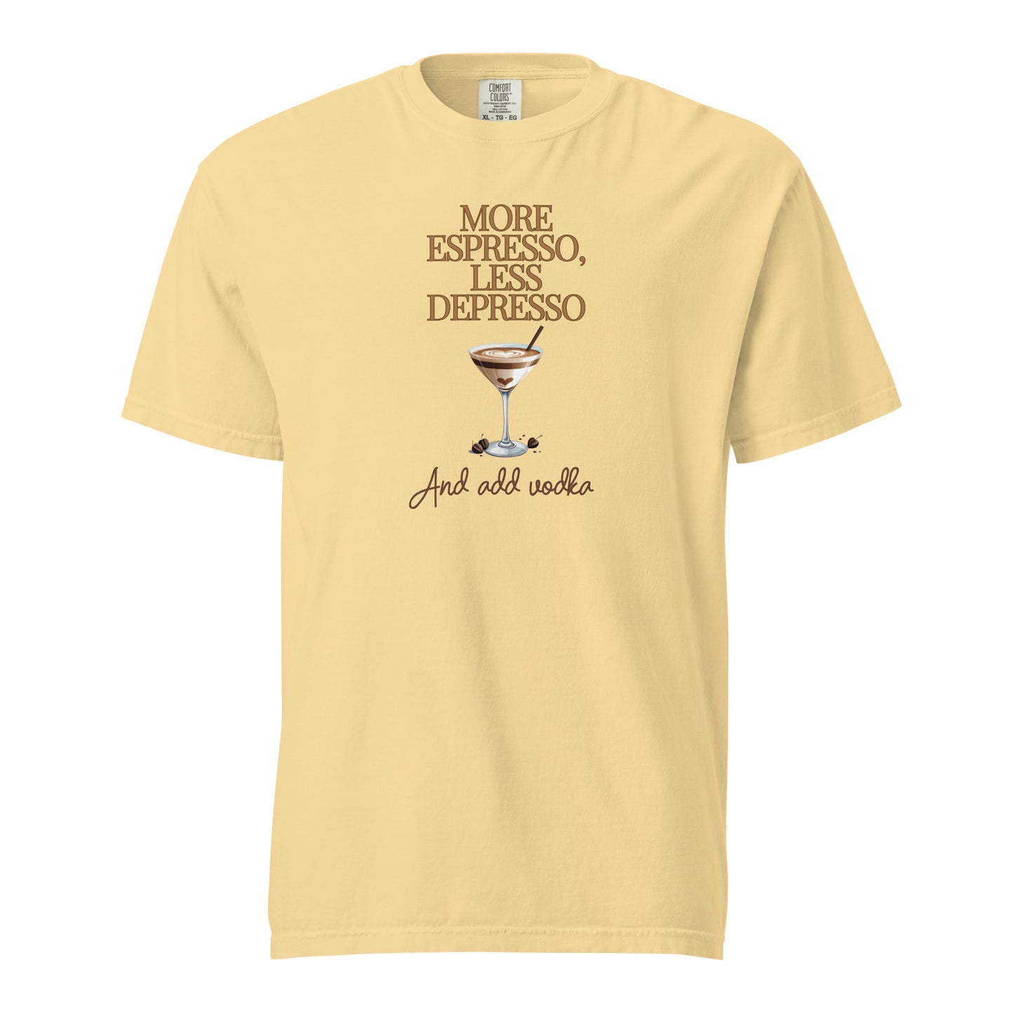 More Espresso Less Depresso Comfort Colors Crewneck Tshirt