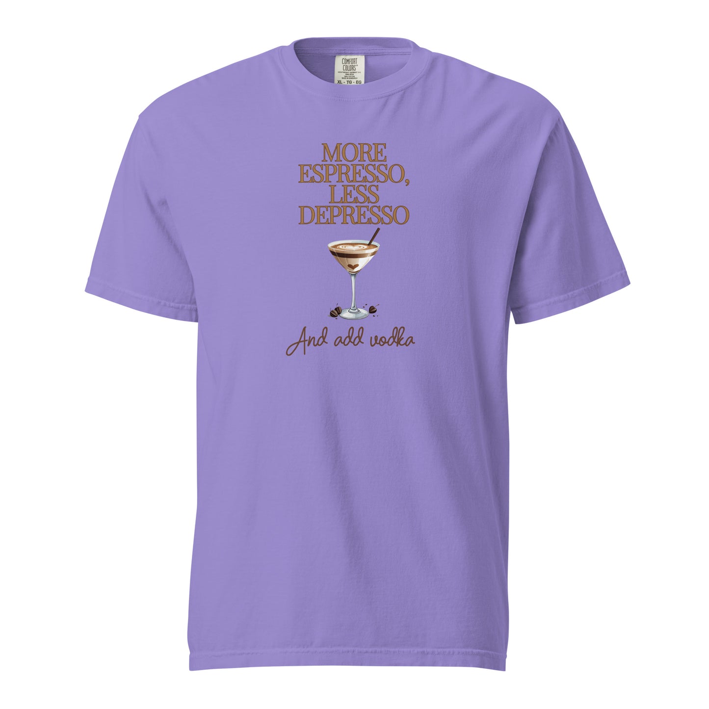 More Espresso Less Depresso Comfort Colors Crewneck Tshirt