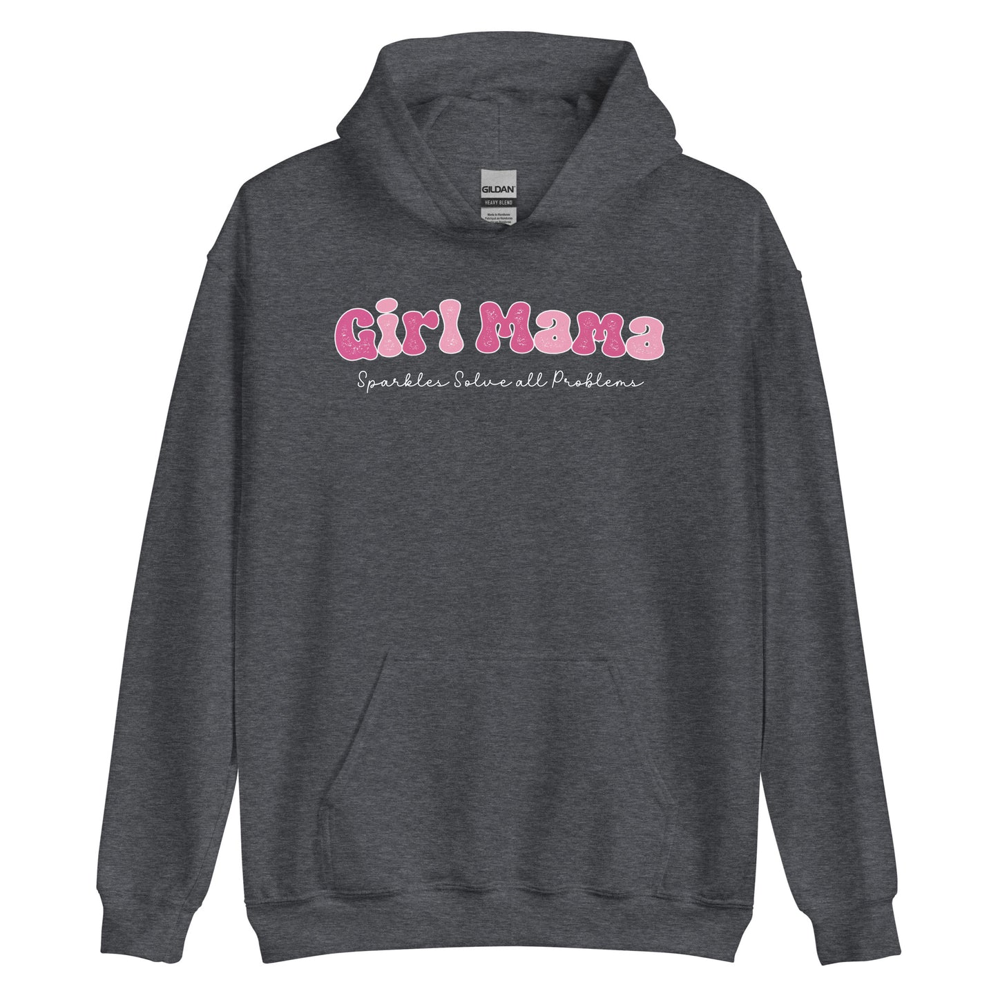 Girl Mama, Sparkles Solve All Problems Pullover Hooded Sweatshirt