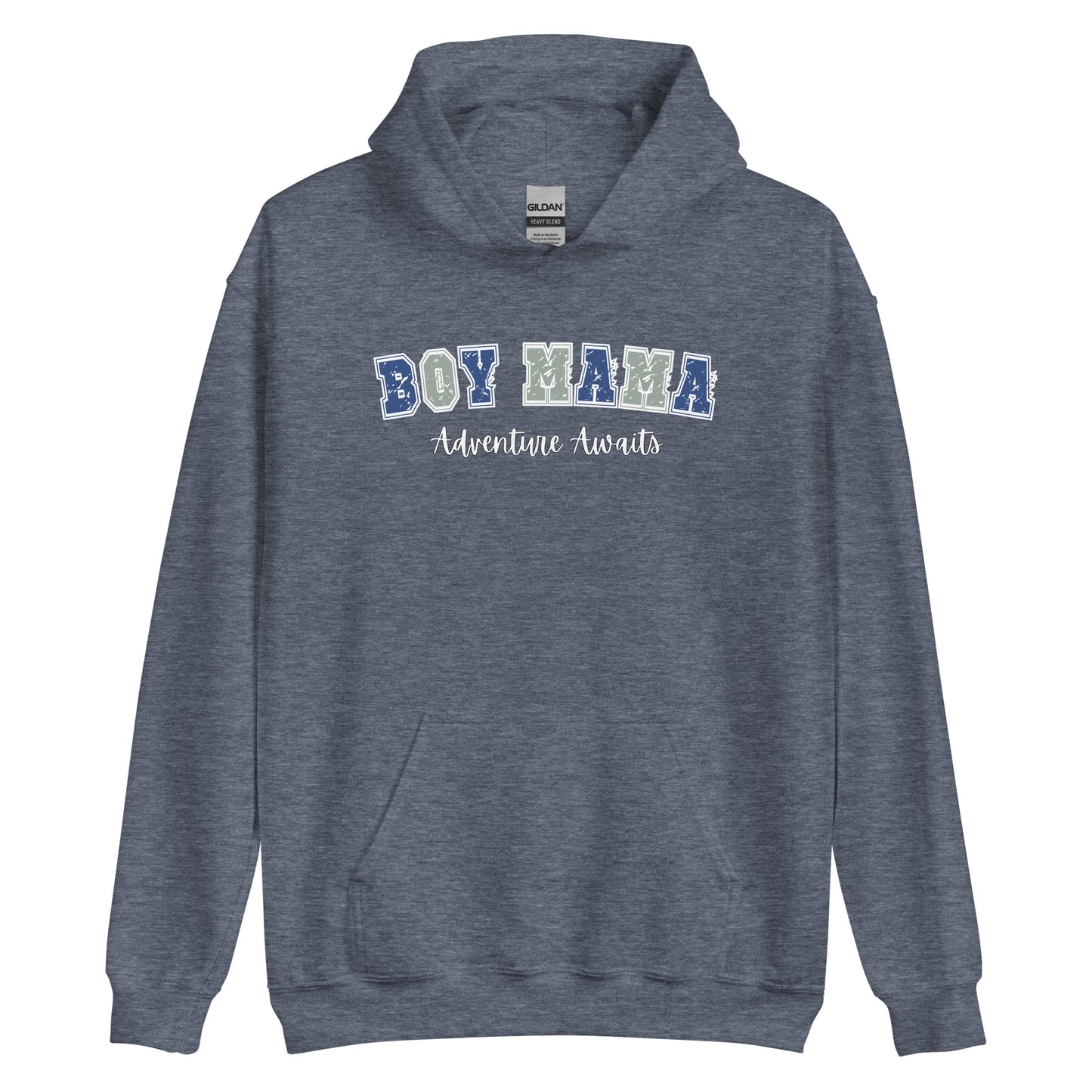 Boy Mama, Adventure Awaits Pullover Hooded Sweatshirt