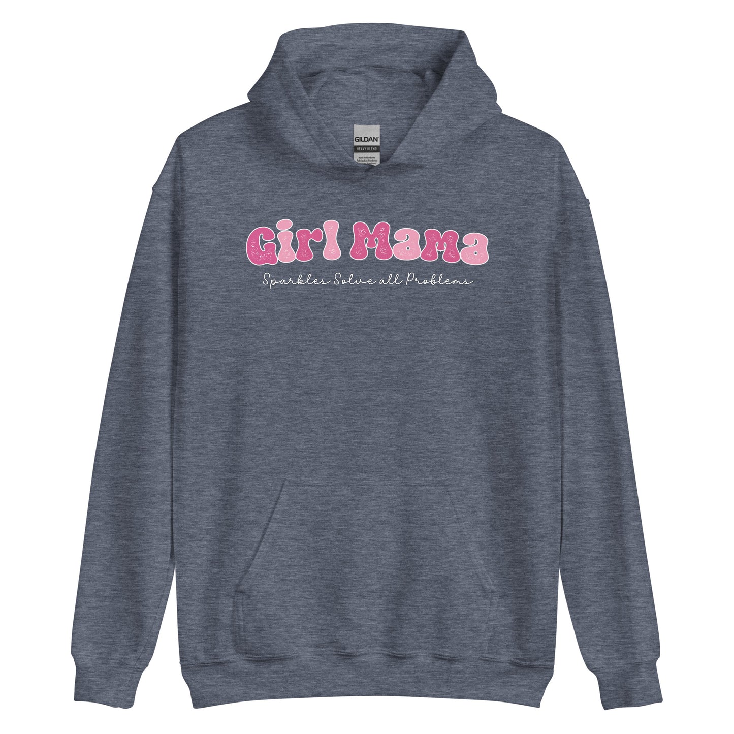 Girl Mama, Sparkles Solve All Problems Pullover Hooded Sweatshirt