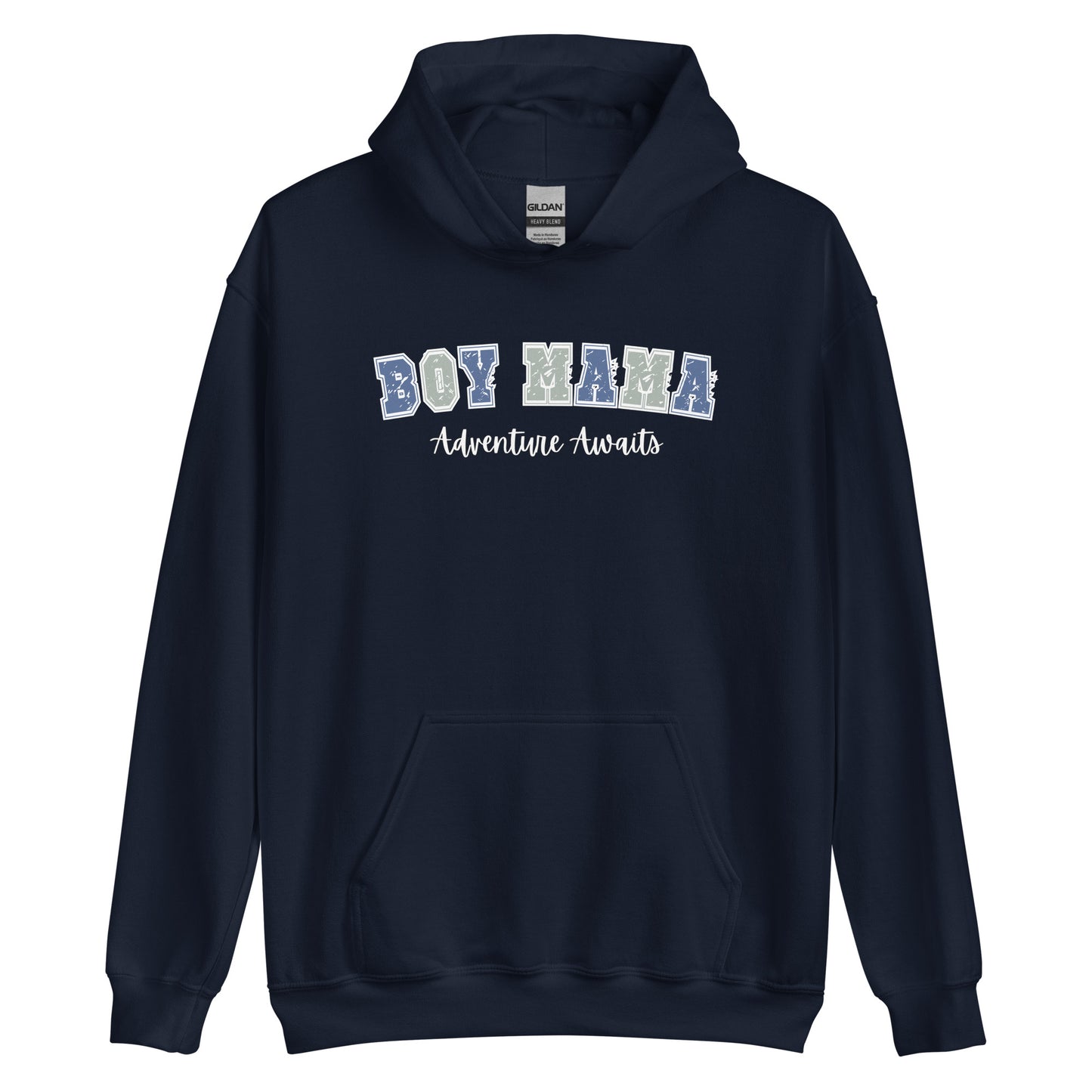 Boy Mama, Adventure Awaits Pullover Hooded Sweatshirt