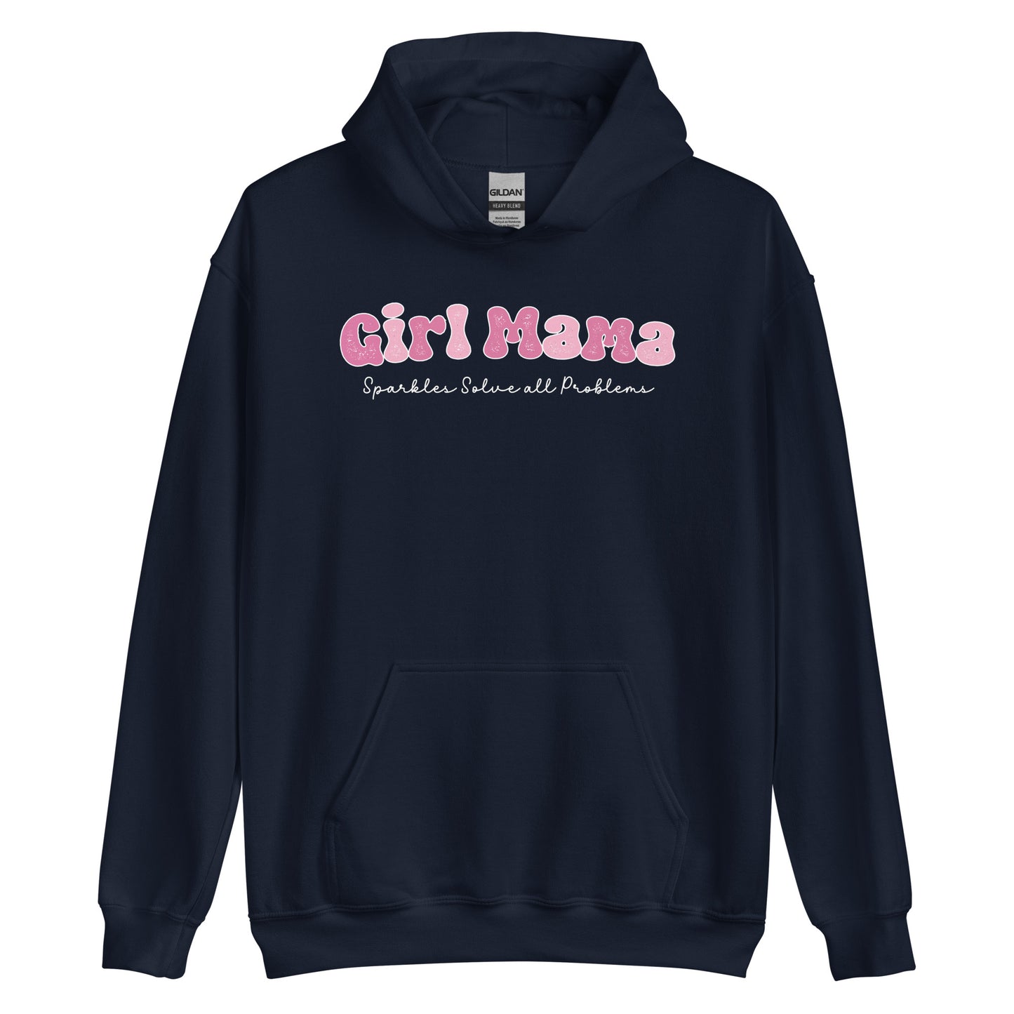 Girl Mama, Sparkles Solve All Problems Pullover Hooded Sweatshirt