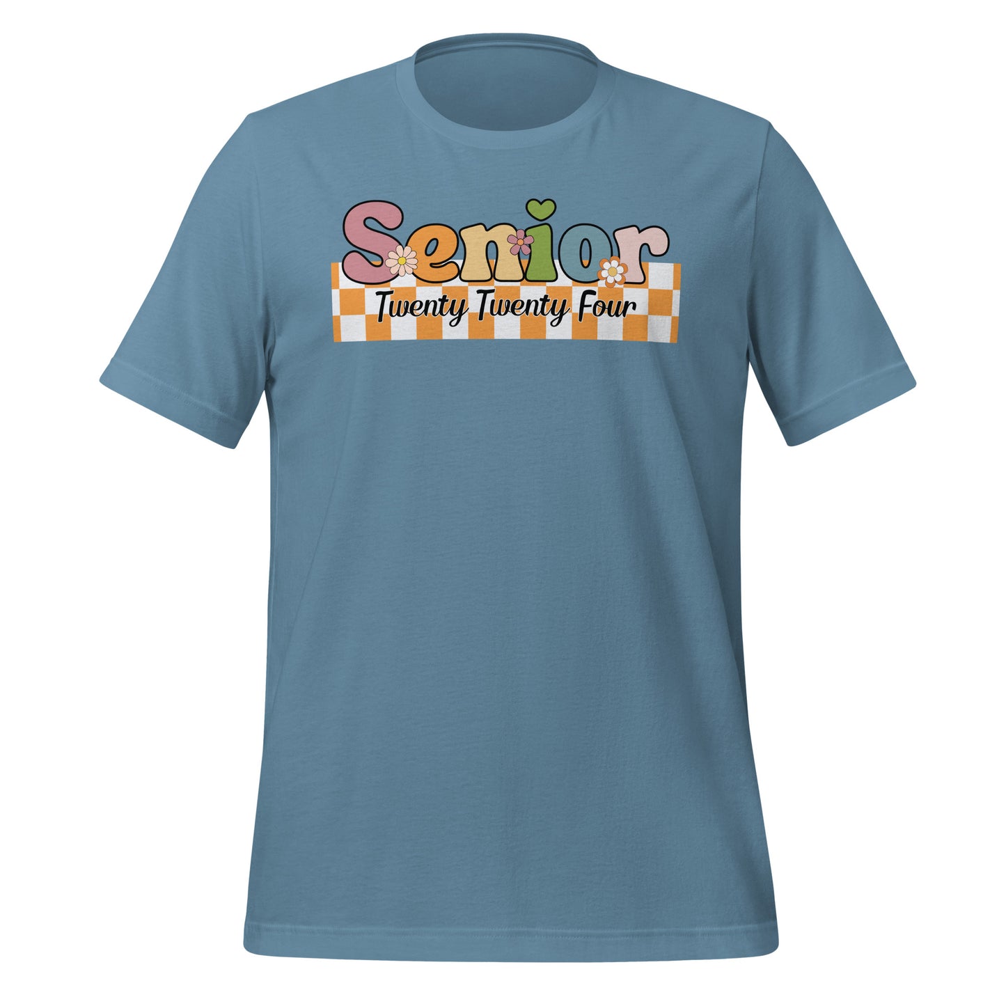 Senior Retro Shirt 2024 Graduation with Orange Checkerboard