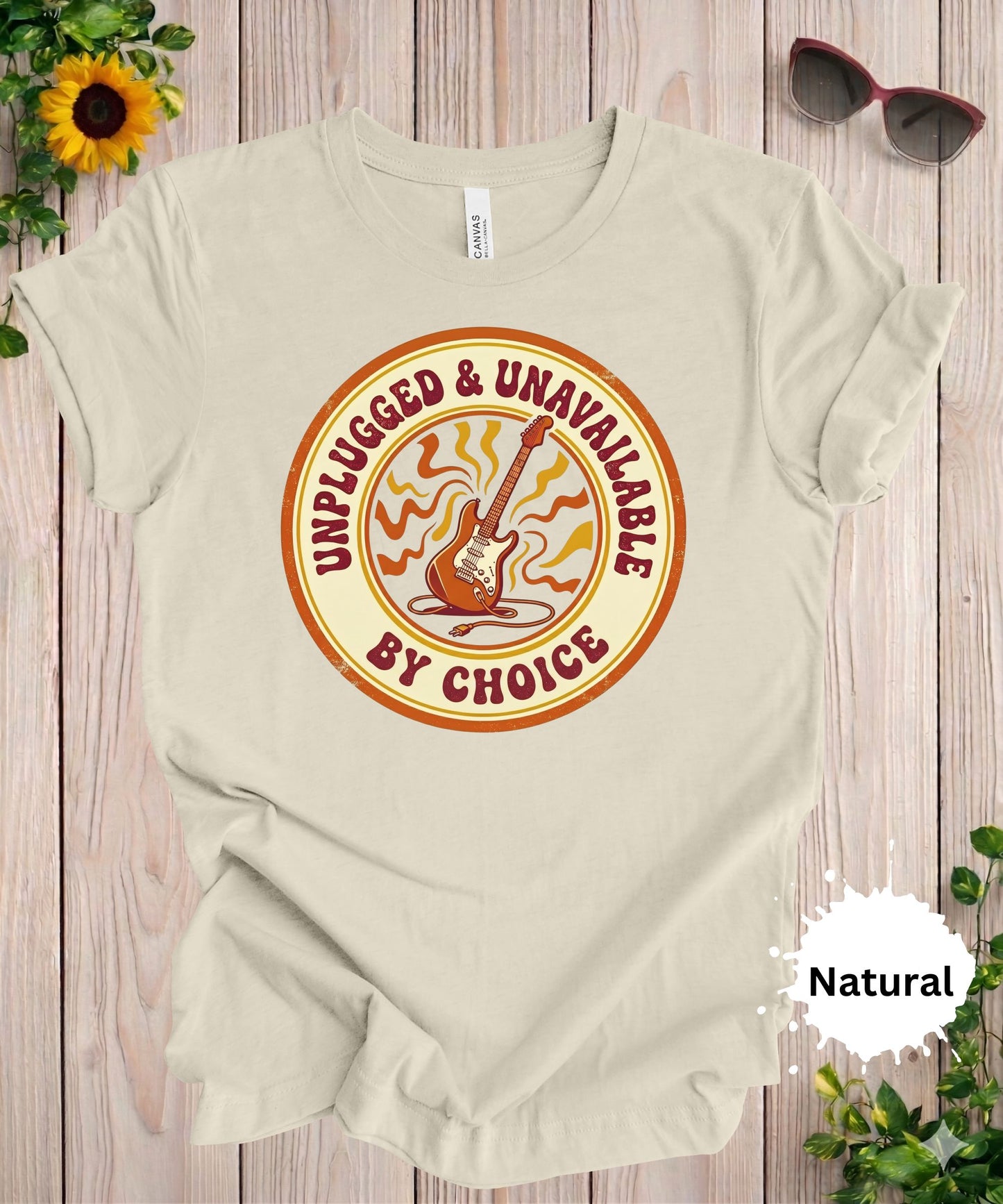 unplugged and unavailable by choice shirt retro graphic introvert humor t-shirt design