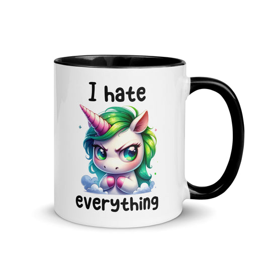 I Hate Everything Colorful Unicorn Mug