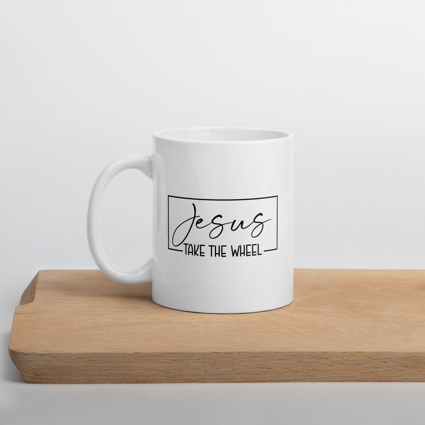 Jesus Take The Wheel White Ceramic Coffee Statement Mug