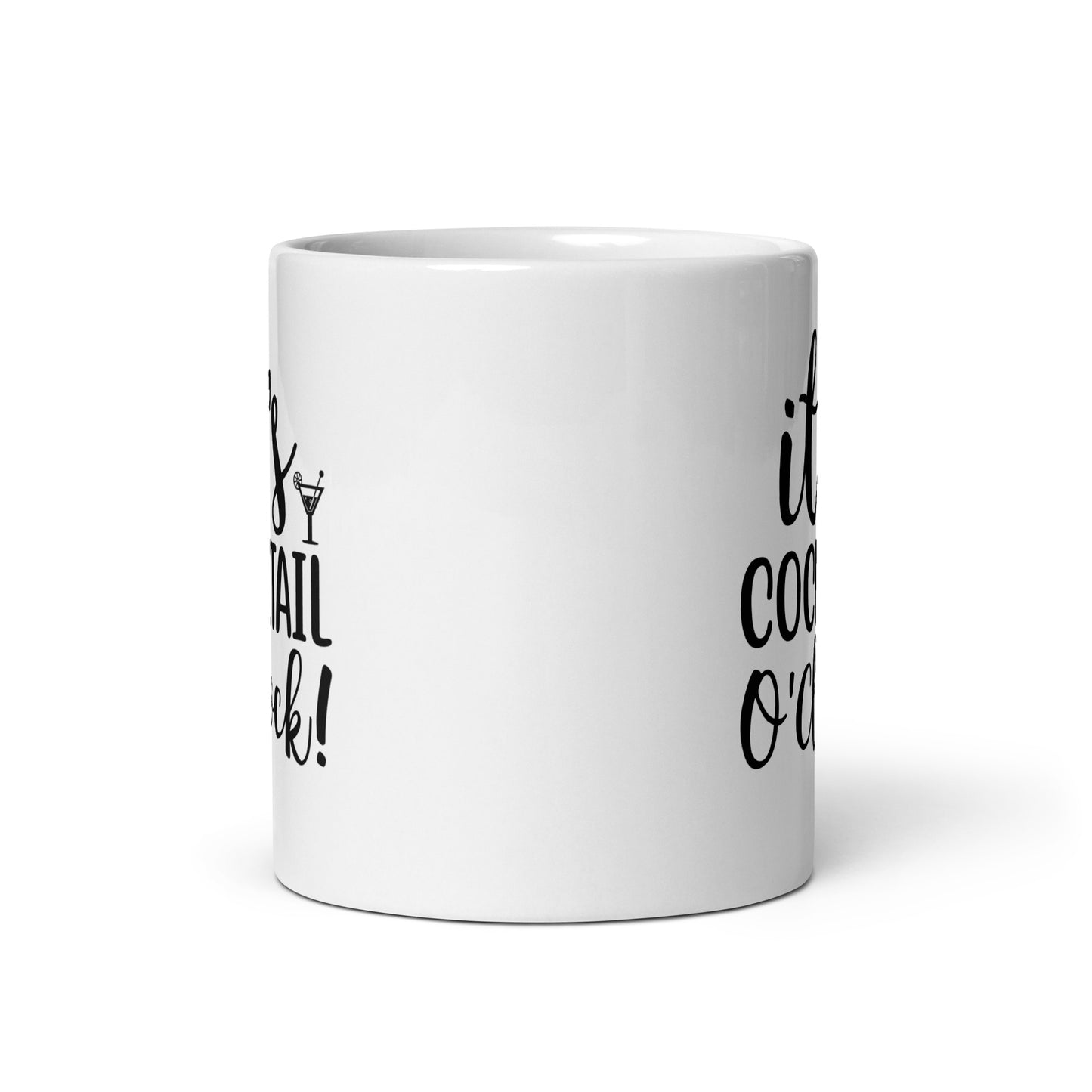 It's Cocktail O'Clock White Ceramic Coffee Mug