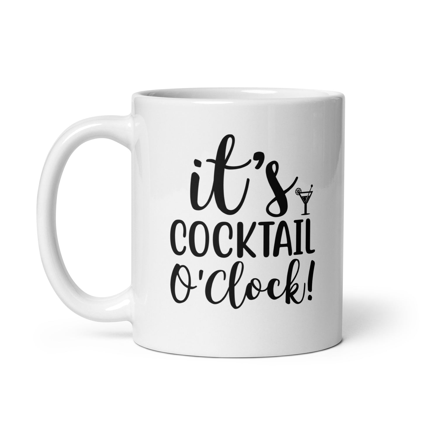 It's Cocktail O'Clock White Ceramic Coffee Mug