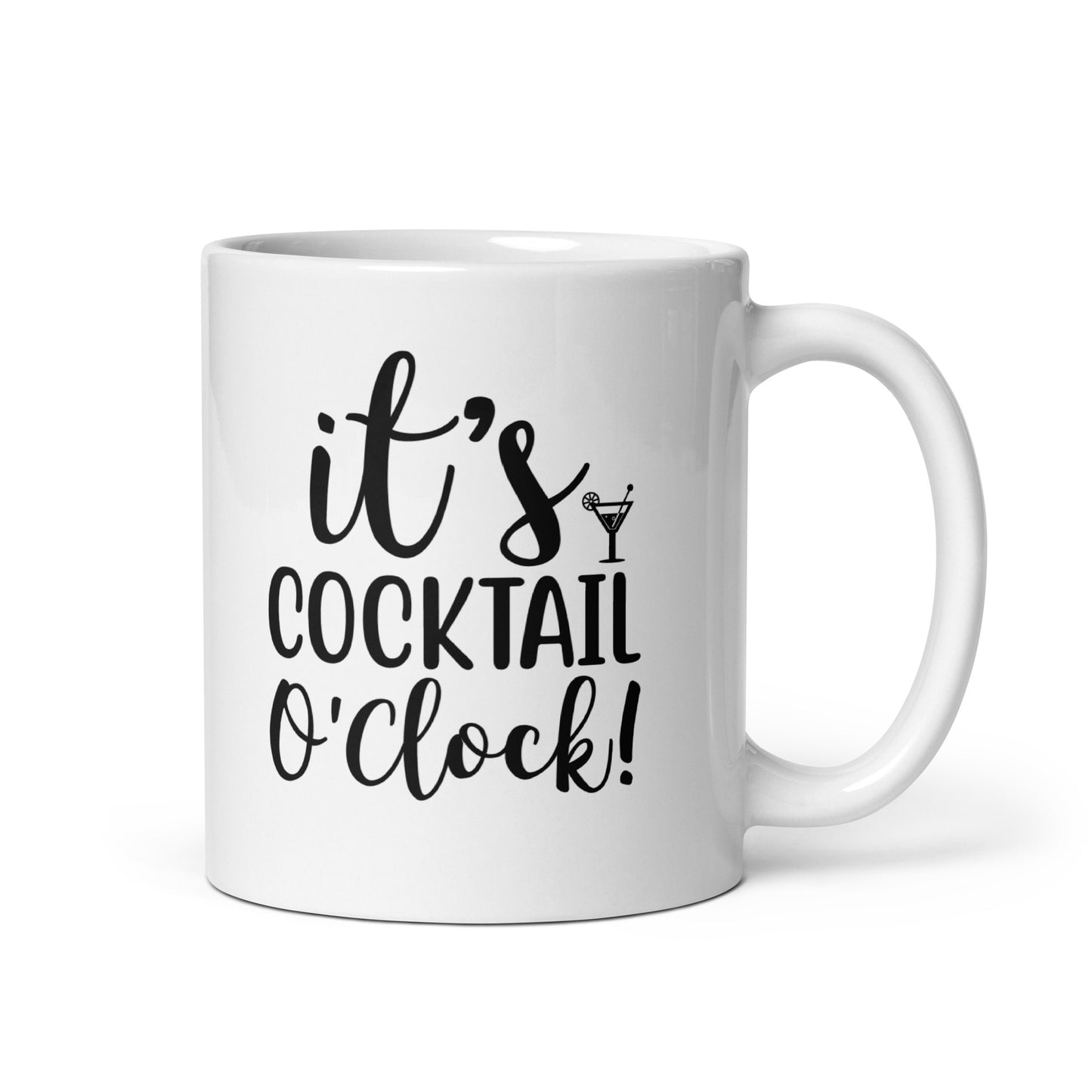 It's Cocktail O'Clock White Ceramic Coffee Mug