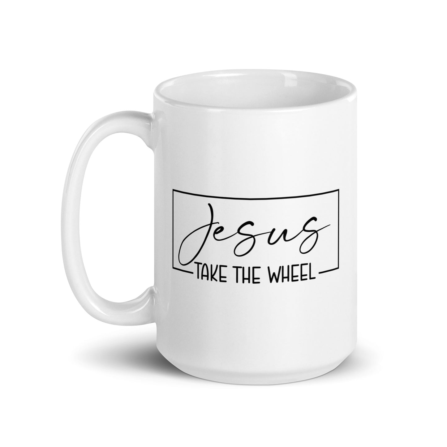 Jesus Take The Wheel White Ceramic Coffee Statement Mug