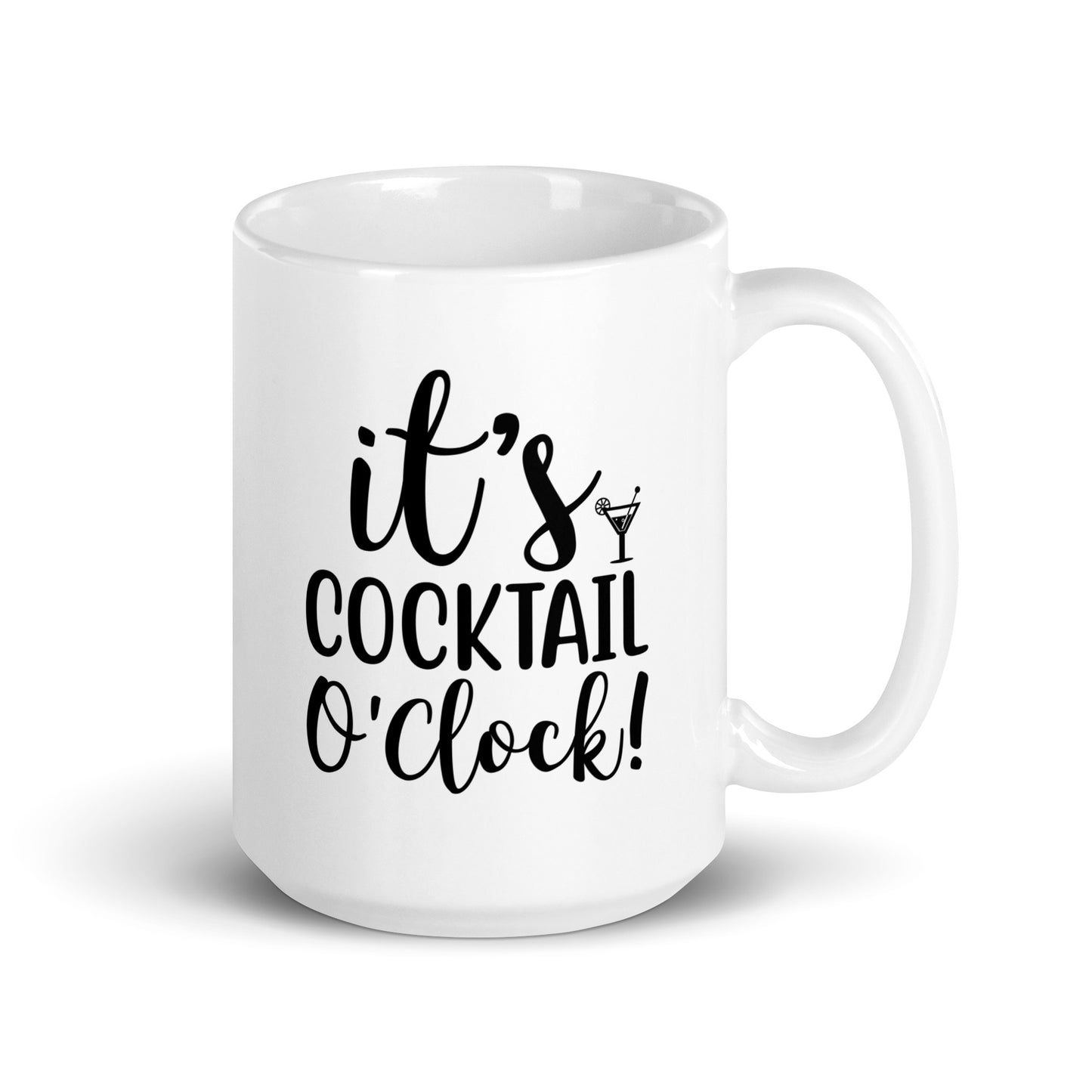 It's Cocktail O'Clock White Ceramic Coffee Mug