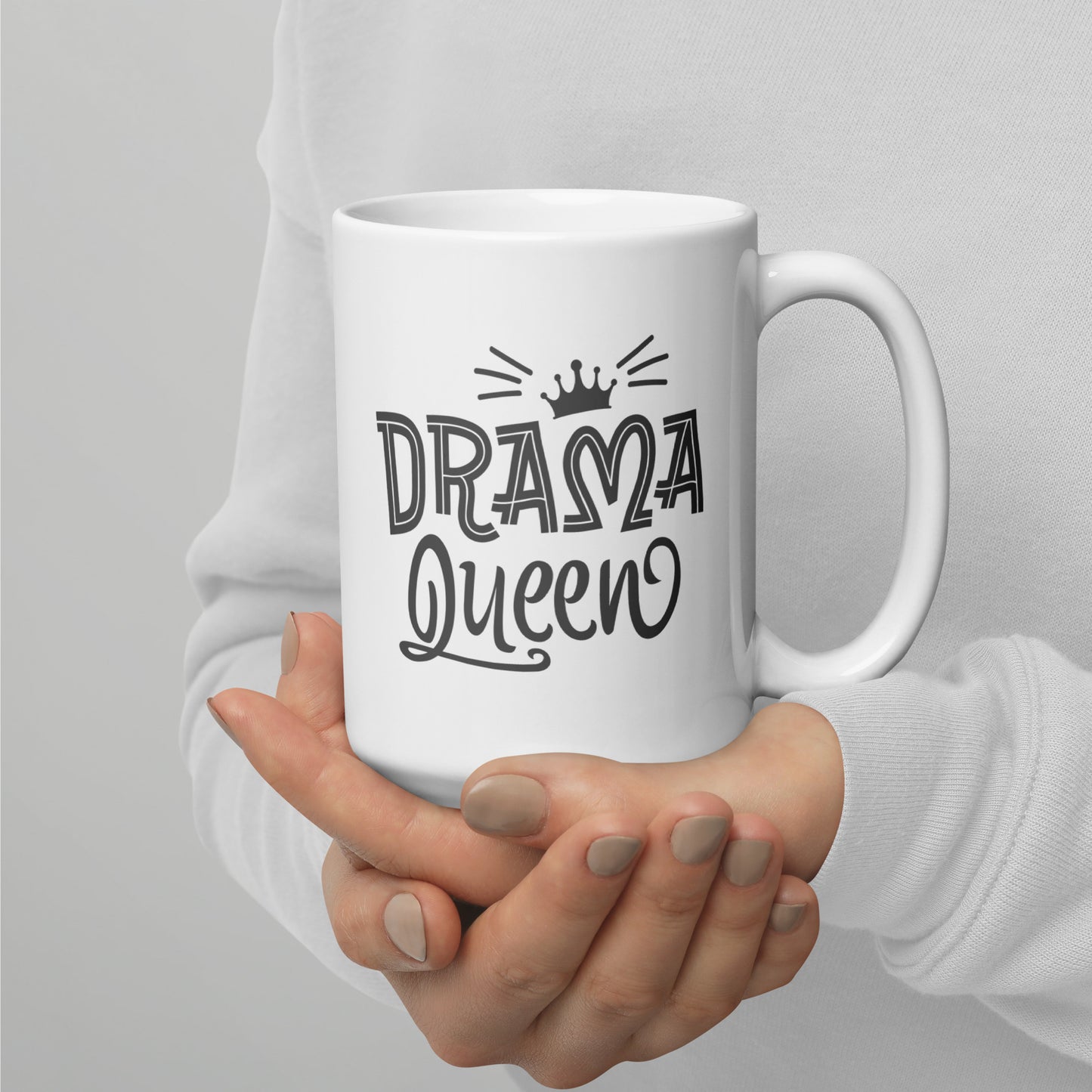 Drama Queen White Ceramic Coffee Mug