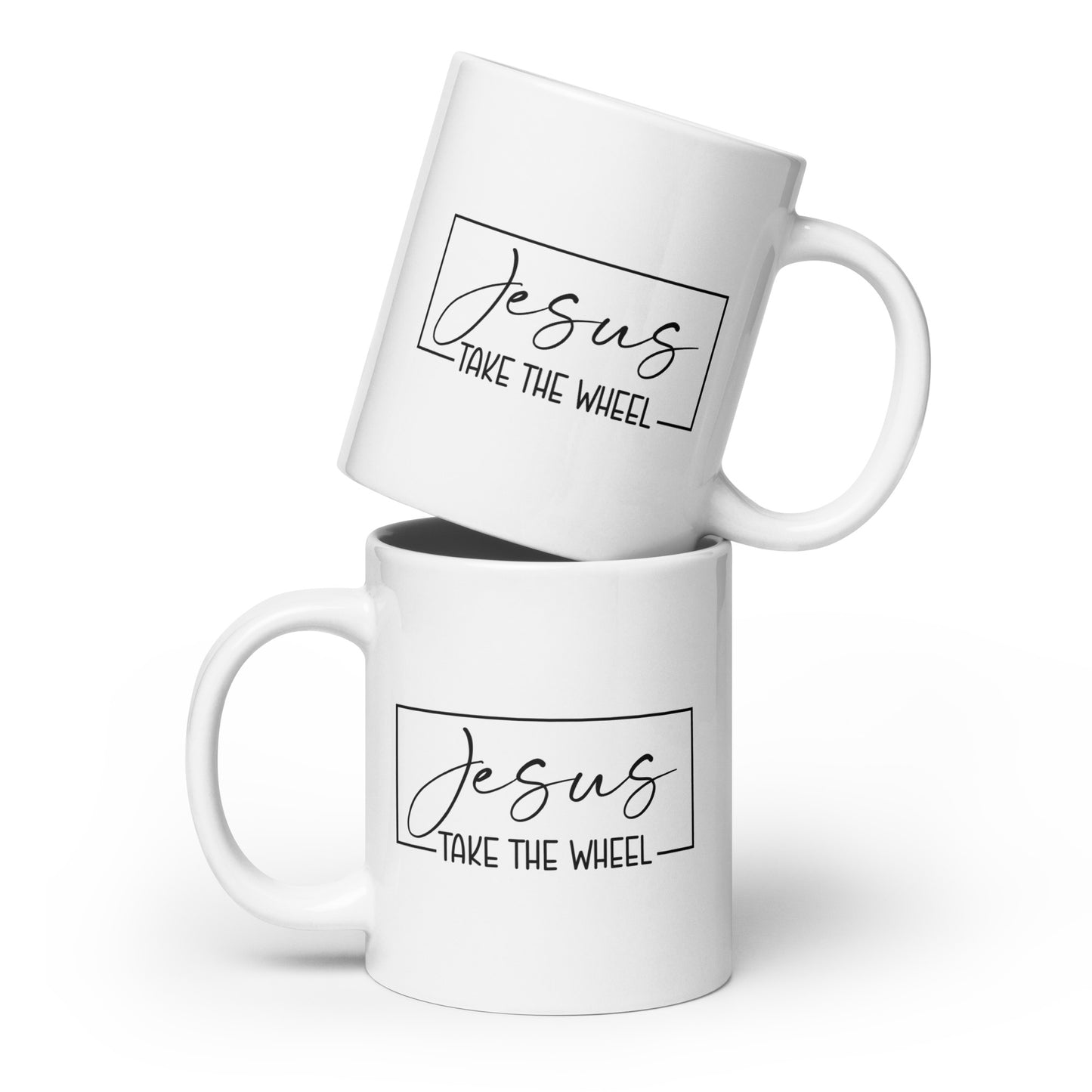 Jesus Take The Wheel White Ceramic Coffee Statement Mug