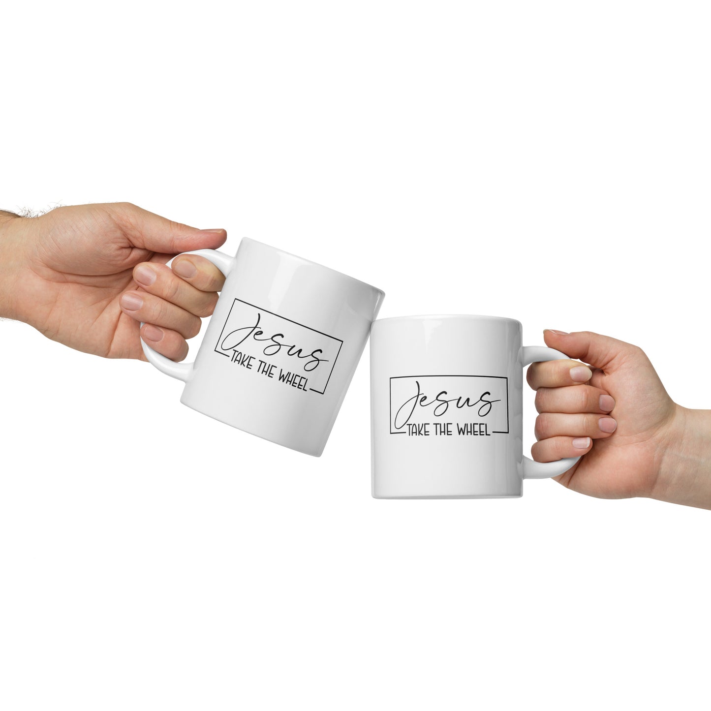 Jesus Take The Wheel White Ceramic Coffee Statement Mug