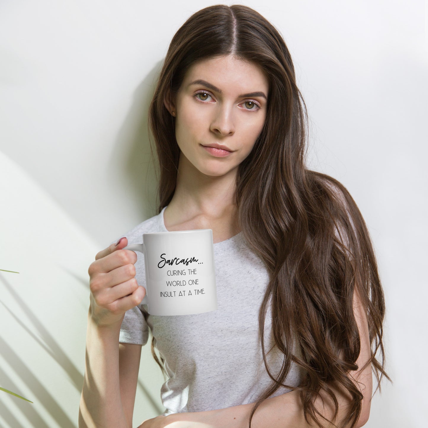 Sarcasm: Curing the World One Insult at a Time White Ceramic Coffee Mug